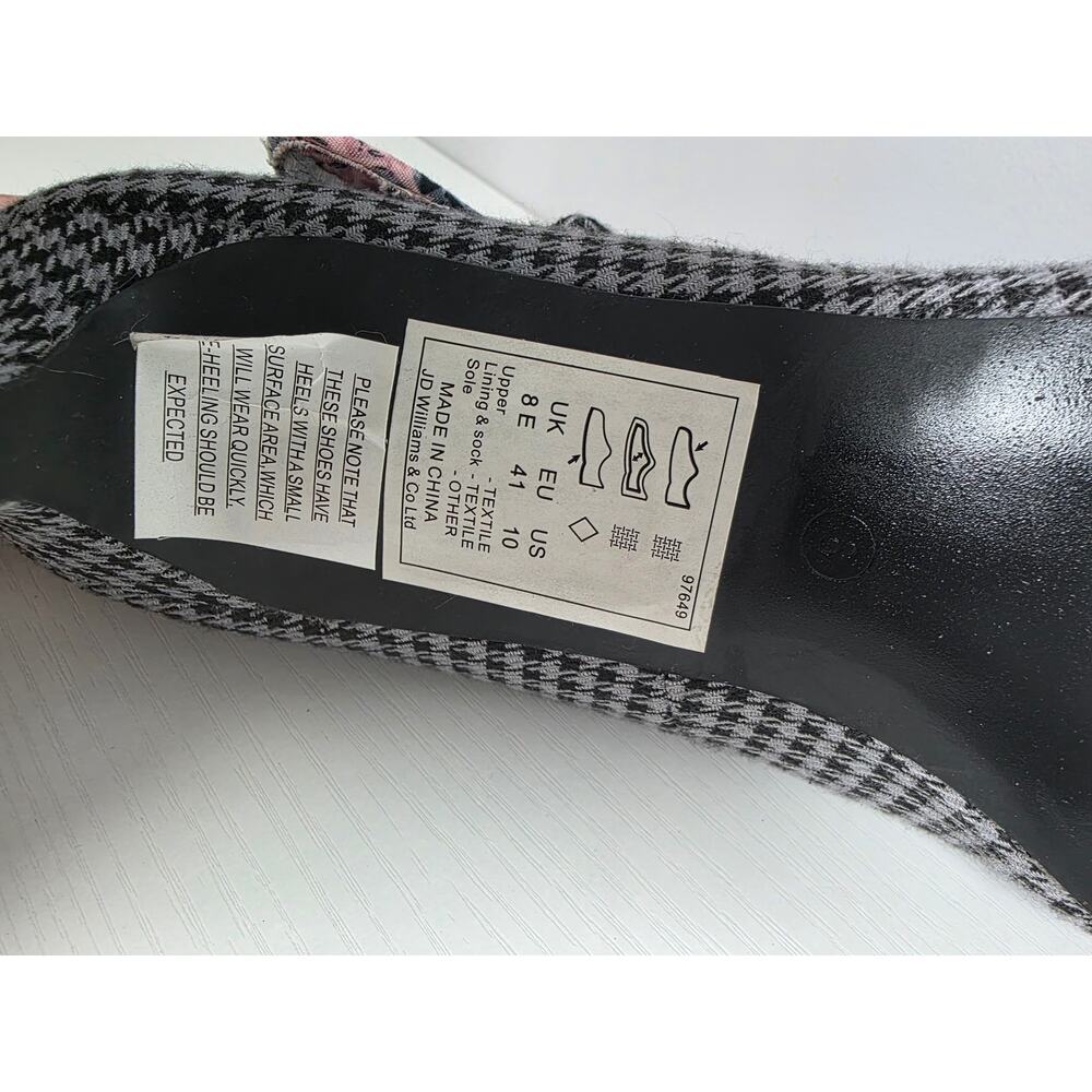 Joe Browns Women’s 10 Pink Grey Houndstooth Heels Unique Cottagecore UK Style - Picture 7 of 8